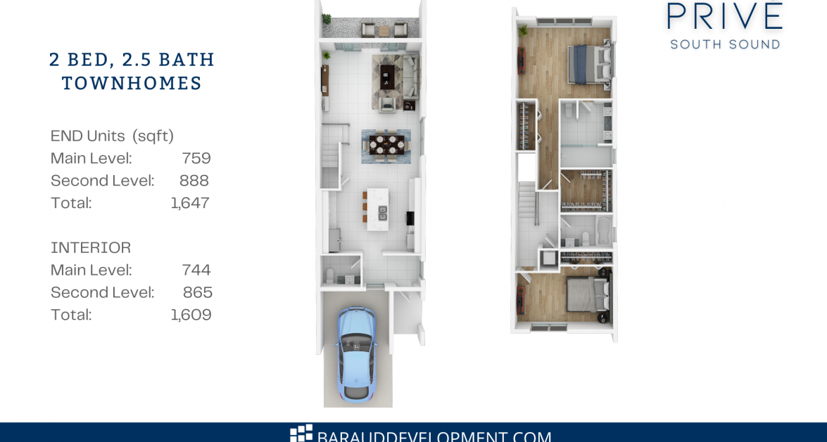 6 PRIVÉ, SOUTH SOUND | UPGRADED 2-BED/2.5-BATH POOL VIEW END UNIT - Image 1