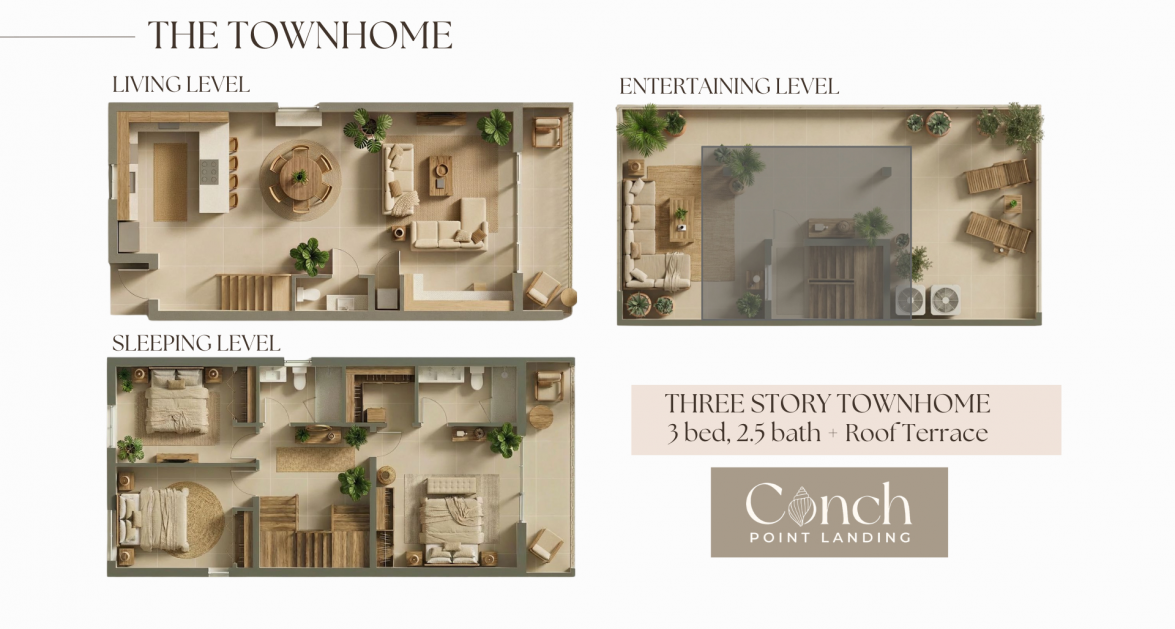 Conch Point Landing Unit 11 | Three-Level Townhome with Rooftop Terrace - Image 3